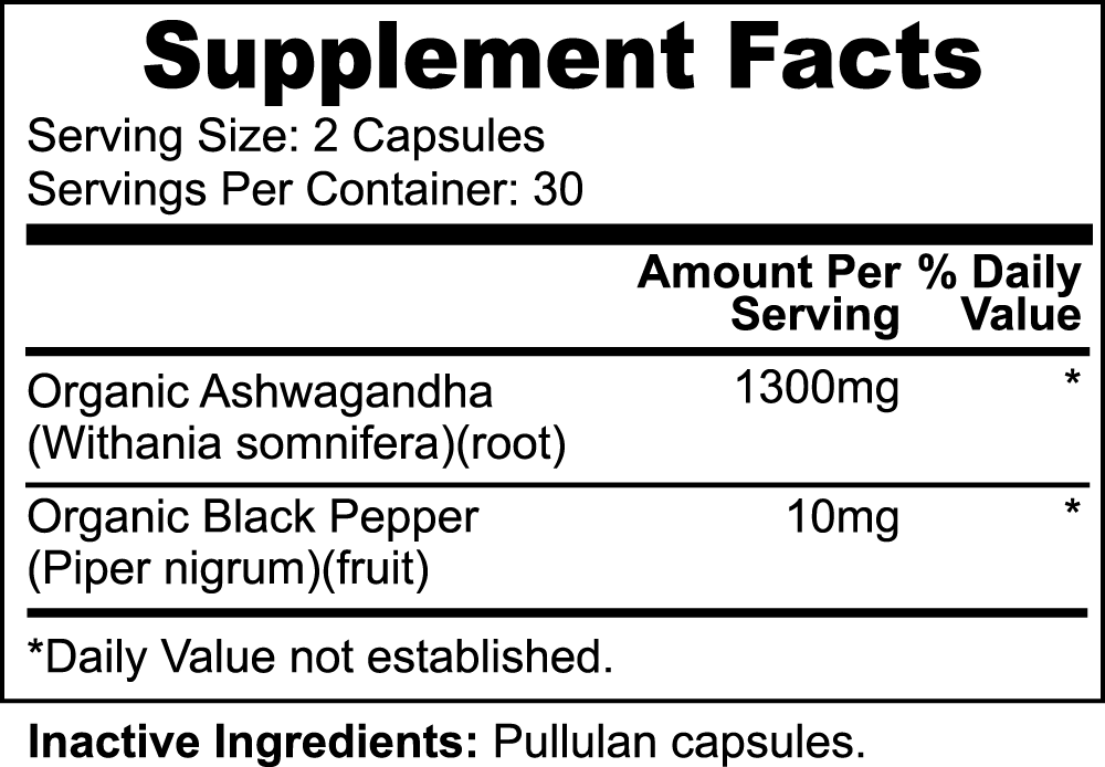 Organic Ashwagandha Supplement | Black Pepper Ashwagandha | FitFusion